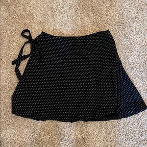 Polka Dot Wrap Mini Skirt